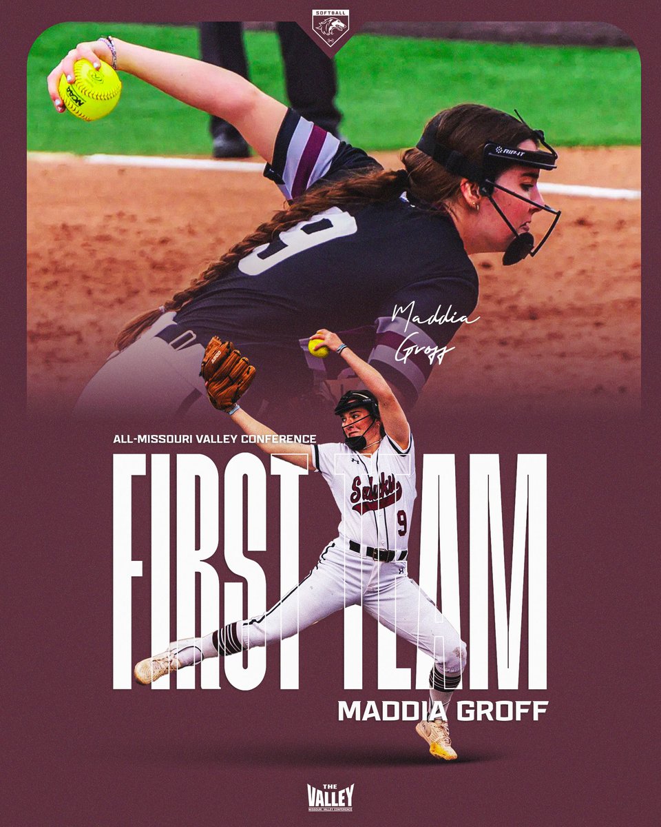 & she’s just getting started 😎 @MaddiaG is named to the First Team All-MVC in her freshman season after leading the league in ERA, wins, and strikeouts!