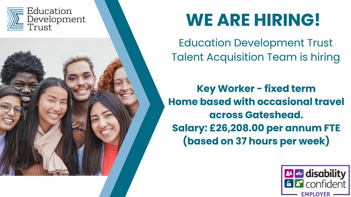 We are currently recruiting a Key Worker on a fixed term contract
The role is to provide face-to-face & remote employability support to economically Inactive participants 

careers.educationdevelopmenttrust.com/vacancies/2671…

#newcastlejobs #northeastjobs #gatesheadjobs #contractjobs