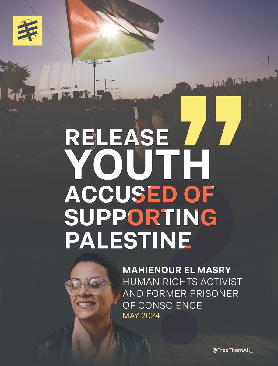 'Freedom for detainees in solidarity with Palestine'

#FreeThemAll 
#Egyptian_hell
@MahienourE