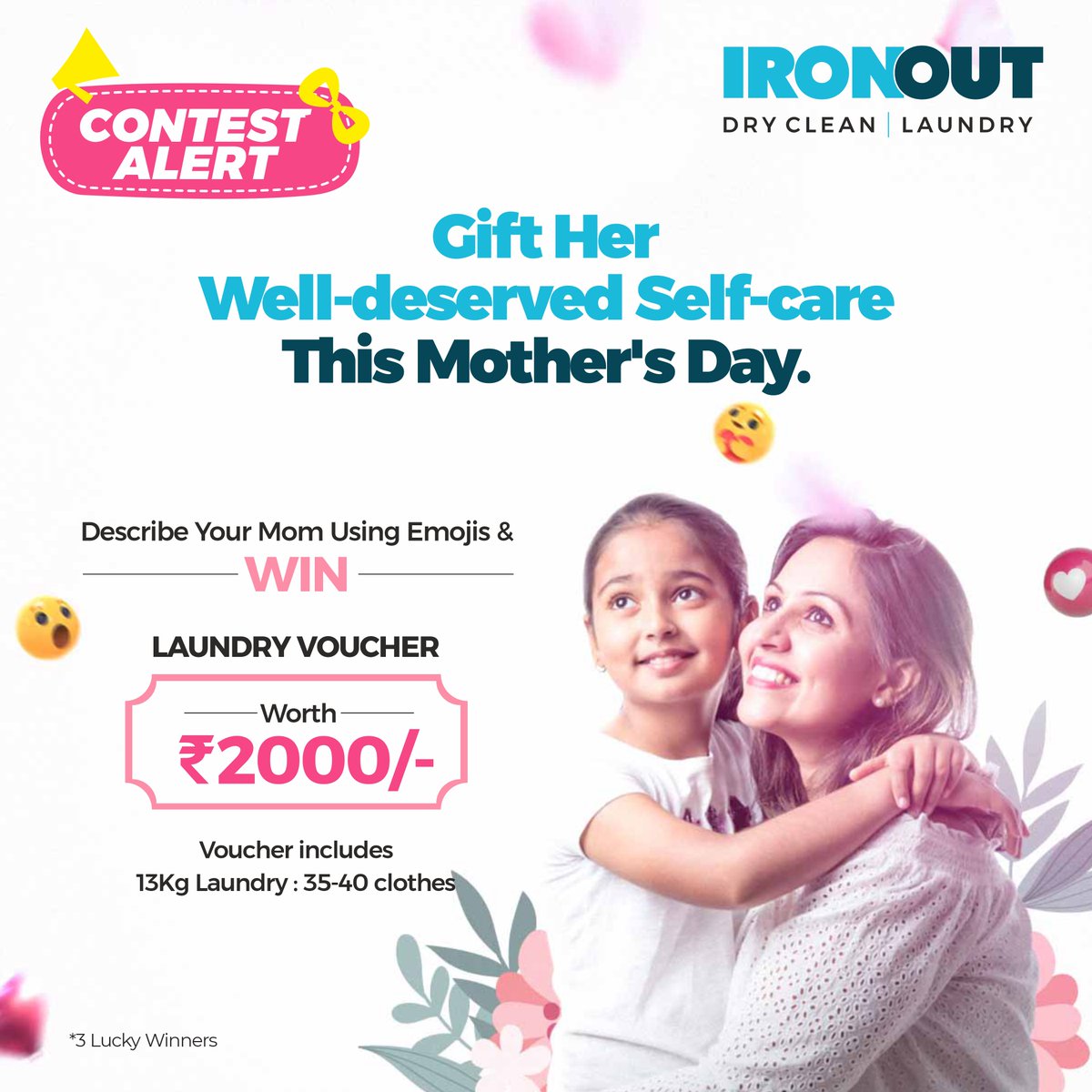 This Mother’s Day, Give your mother the best gift ever- the gift of laundry. - Describe your mom in the best emoji possible. -Share this post in your story tagging friends and mentioning hashtag #MAAJaisiCare . . . #ContestAlert #Mothersdaycontest