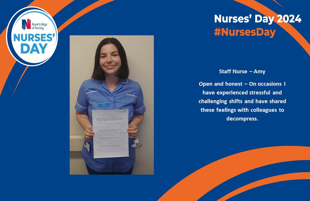 Meet Amy, staff nurse at @UHD_NHS 👋 Thank you for everything you do for our patients 💙 #InternationalNursesDay #NursesDay