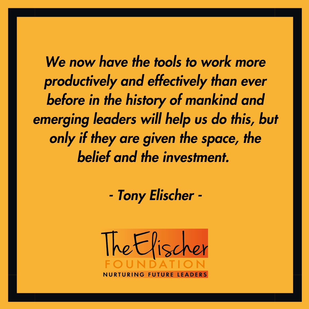 There's some change afoot at The Elischer Foundation... you can read more here: tonyelischerfoundation.org/the-next-chapt…