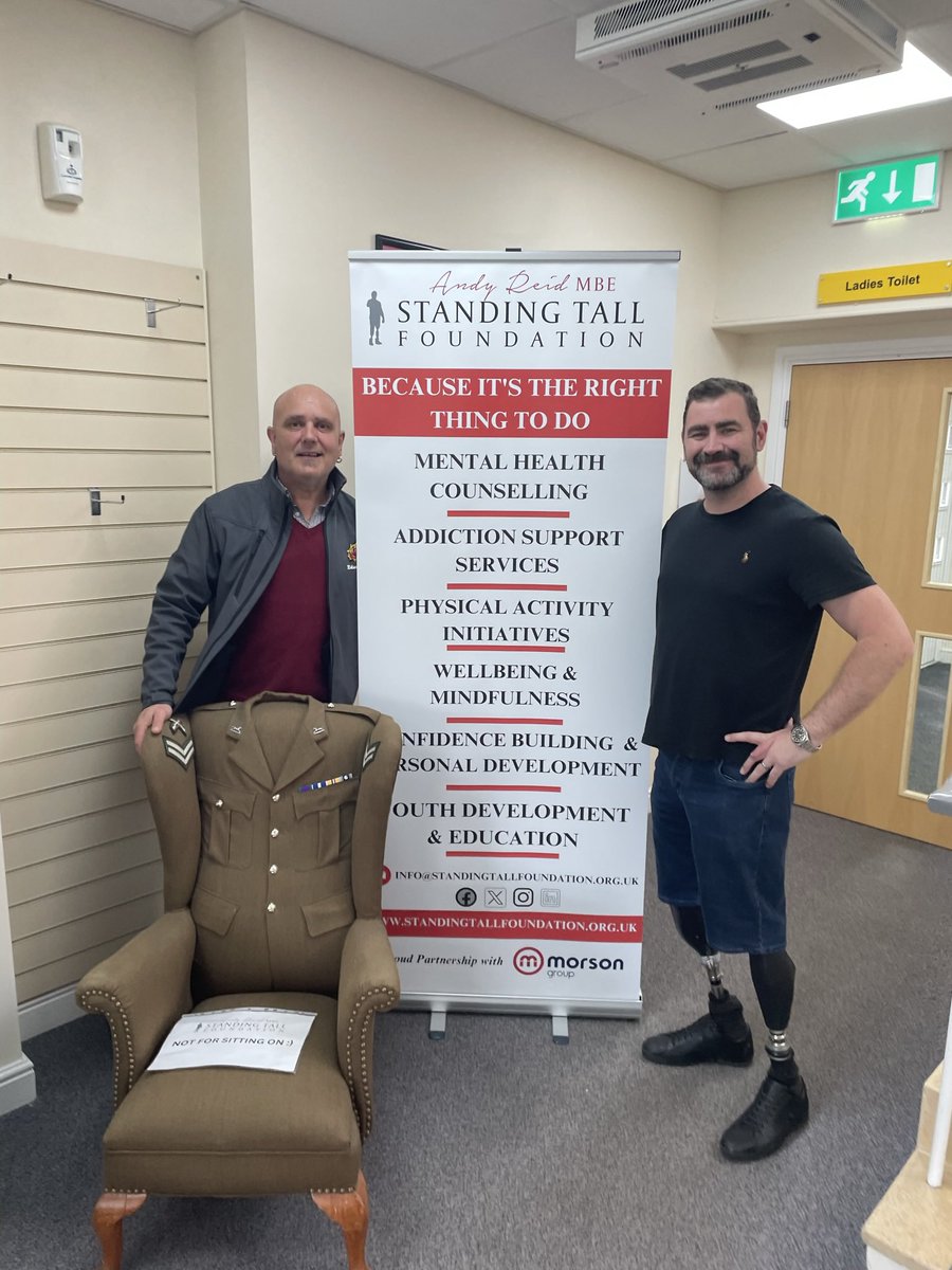 Had a wonderful meeting with @andyreid2506 of the Standing Tall Foundation. A truly inspirational individual who I hope, together we can build a really beneficial partnership that helps people with their mental wellbeing. #MentalHealthSupport #MentalHealthAwareness