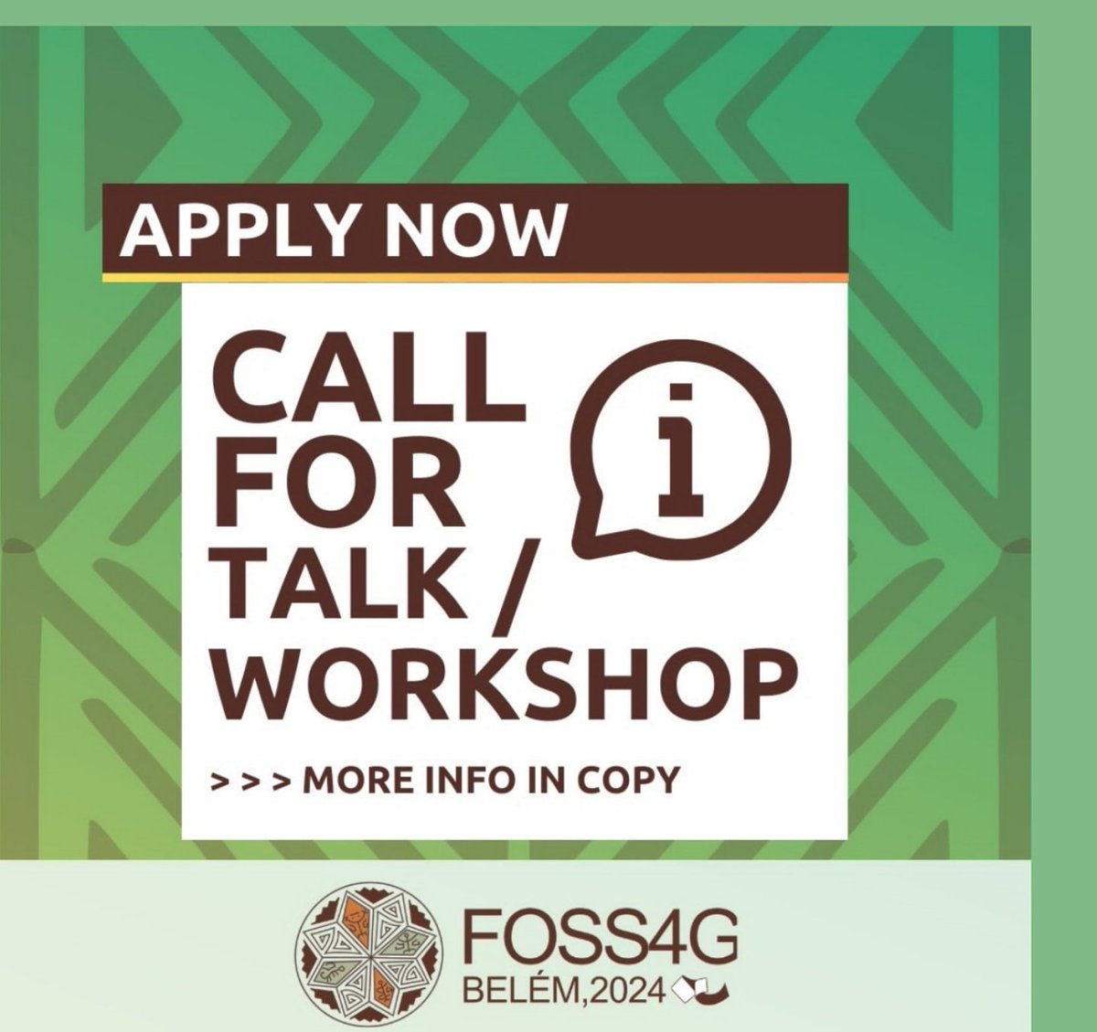 🌍 The Call for Talks and Workshops is now open for FOSS4G2024! 📢 @OSGeo 2024.foss4g.org/en/call-for-pa… #foss4g #foss4g2024 #osgeo