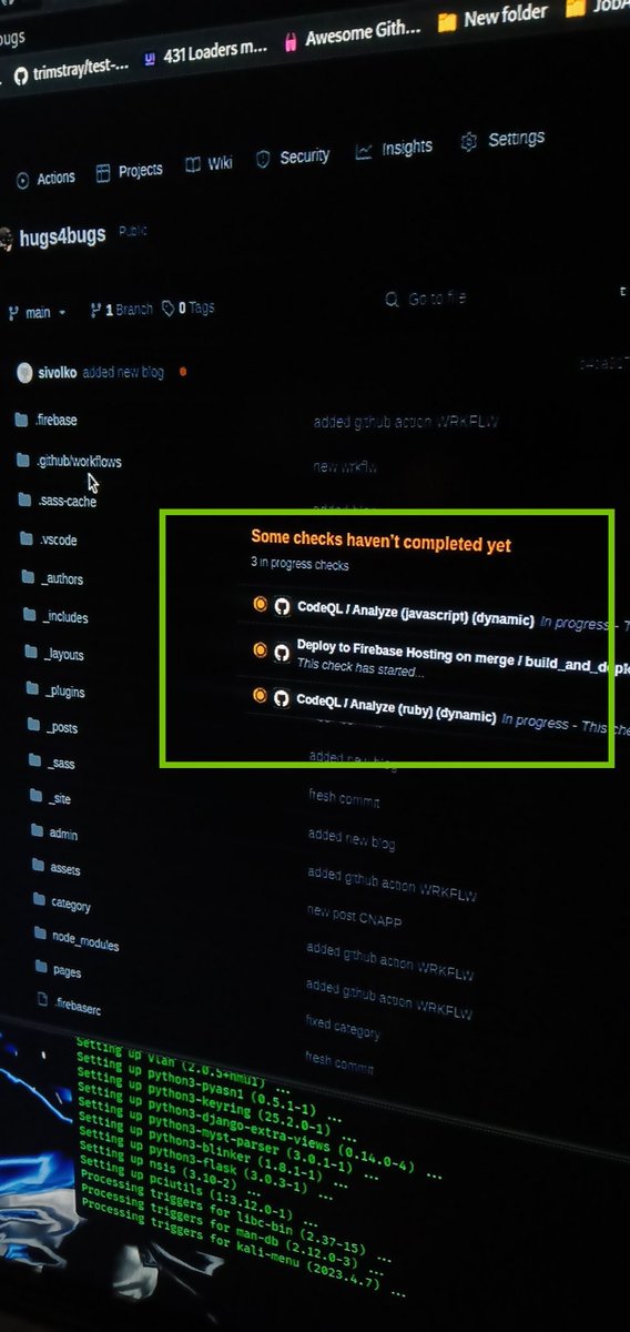 myselfshubhendu's tweet image. SAST scanning powered by #GHAS to find vulnerability  inside my blog 😁#CodeQL 

#ApplicationSecurity
