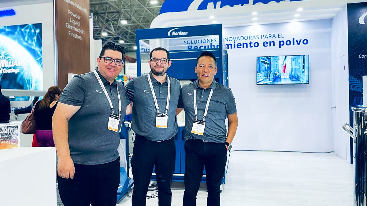 Nordson_ICS's tweet photo. FABTECH Mexico 2024 is LIVE! We had a great first day full of demos and #PowderCoating conversations.
#FABTECHMexico2024 #finishing #electrostatic #coatingsystems #manualpowdercoating #automaticpowdercoating #coatingtechnologies https://t.co/g0oiVn8mm6