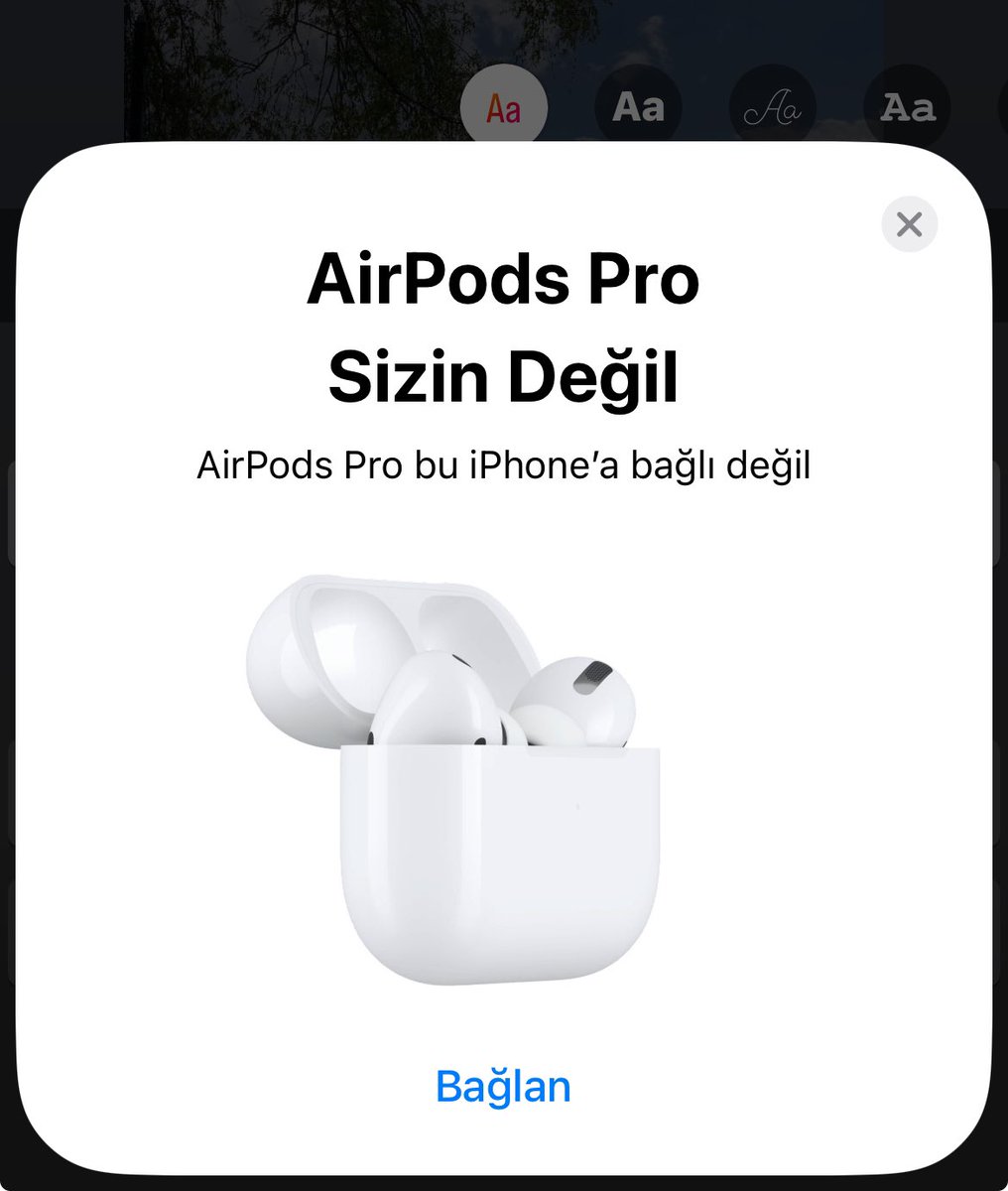 Sürekli aptal muamelesi yapıp bu uyarıyı yapması sinirimi çok bozuyor. Kendi AirPods’umu tanırım herhalde değil mi?😠