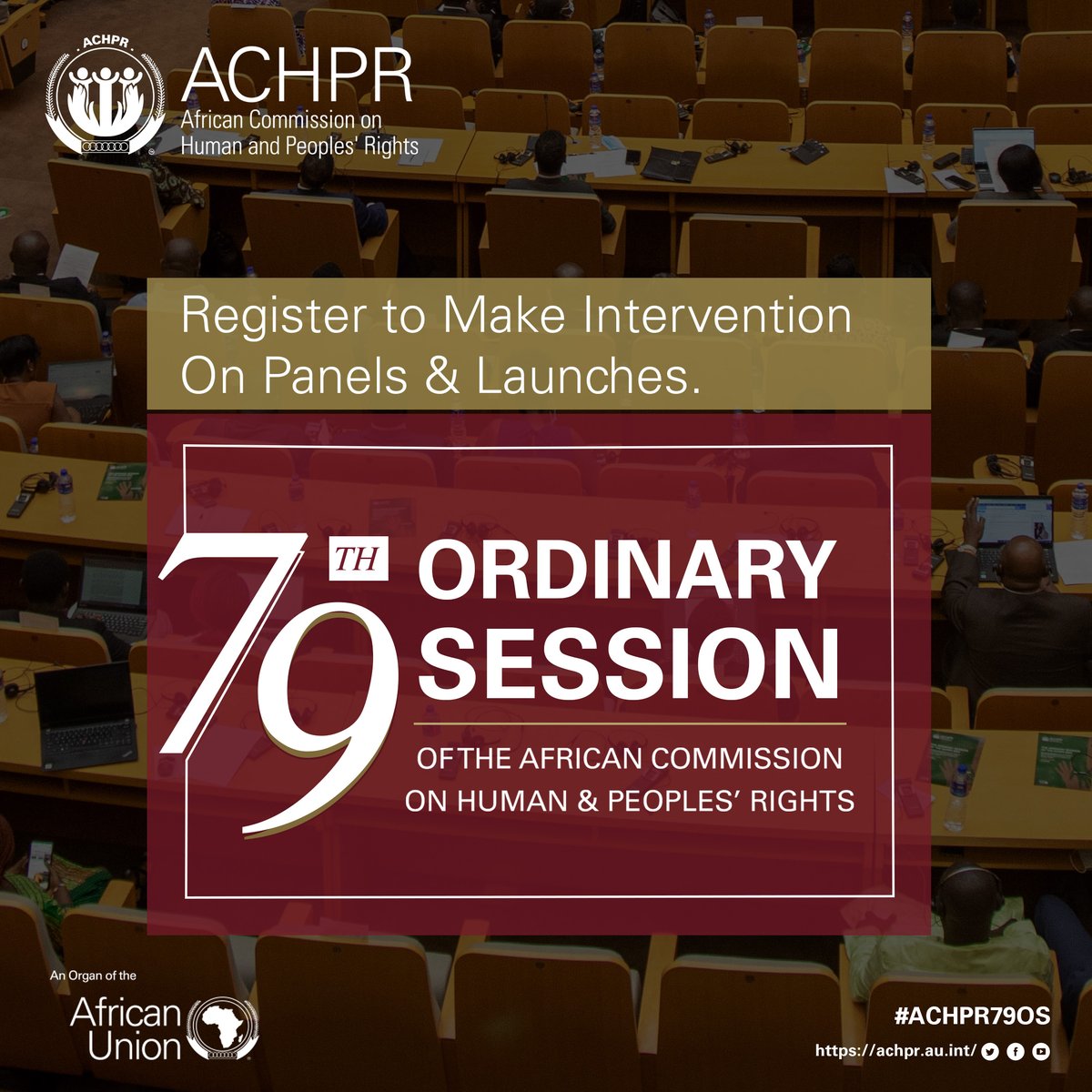 Register to make intervention on Panels & Launches at the 79th Ordinary Session of the @achpr_cadhp Register here: forms.office.com/r/E5vP3jZt7M #ACHPR79OS