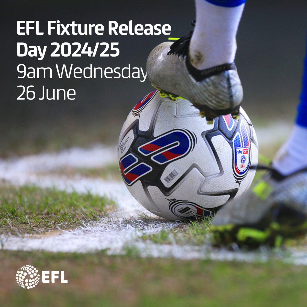🗓️ A date for the diary 👀 2024/25 fixture release day, Wednesday 26 June, 9am Let's do it all again 👊 #EFL