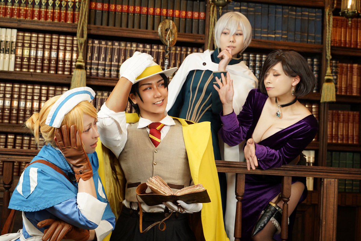 rahuran's tweet photo. 【cosplay-コスプレ-】
OCTOPATH TRAVELERⅡ/オクトパストラベラー2

真実はそう、この帽子の中に………
おっと、なんてね。

ソローネ/rafura
パルテティオ/いとまさん
テメノス/ntoさん
キャスティ/青灰さん
写真/バルさん
thank you💜💛💙🩵 https://t.co/WhHk7ZmmdE