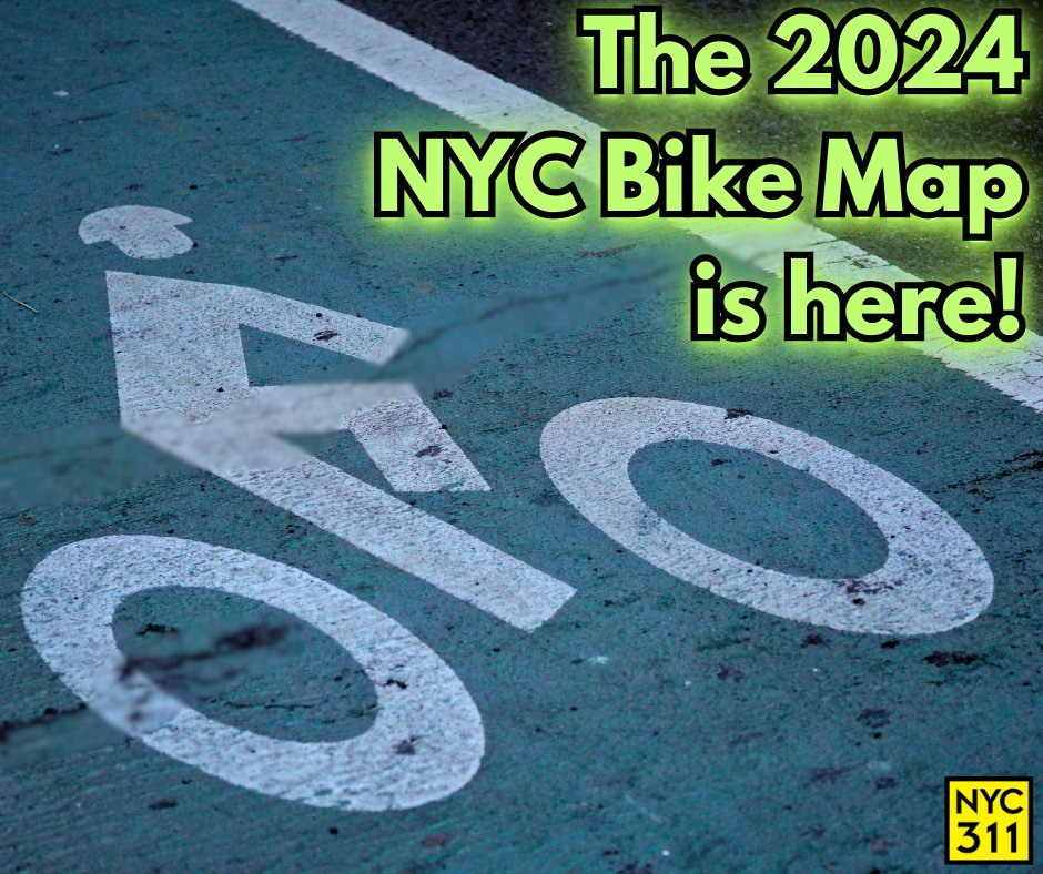The 2024 NYC Bike Map is now available! The NYC Bike Map is a free publication provided every year by DOT identifying the best paths for cycling throughout the five boroughs. Download your copy or learn how to order a hard copy by visiting on.nyc.gov/NYCBikeMap.