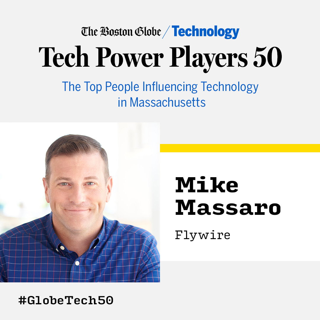 Congrats to our incredible CEO Mike Massaro (@mpmassaro) for being named a 2024 @BostonGlobe Tech Power Player for a third year in a row! The list highlights leaders who make New England’s technology scene vibrant and vital. 🚀 bostonglobe.com/tech-power-pla… #InsideFlywire #Leadership…