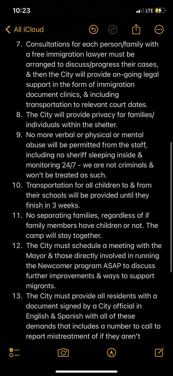 Migrants in Denver have a list of demands for @CityofDenver before they accept city shelter: