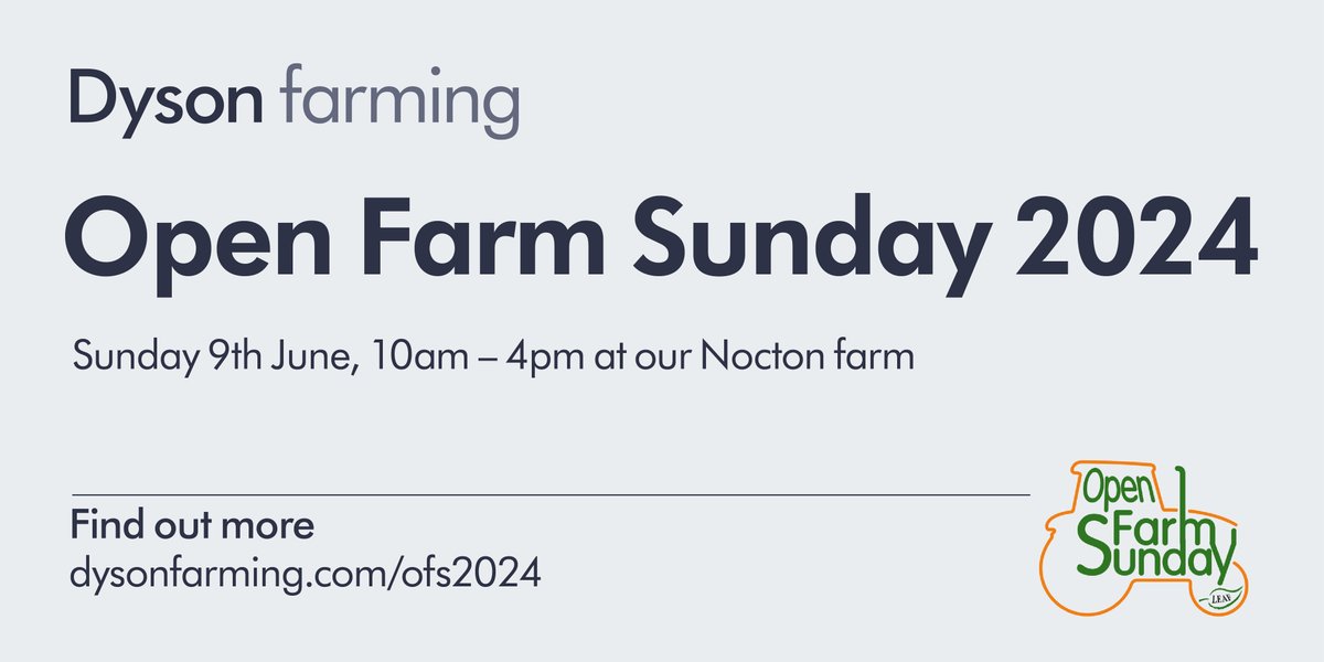 Dyson Farming (@dysonfarming) on Twitter photo π¨ <a href="/OpenFarmSunday/">OpenFarmSunday</a> is back at Nocton Farm on Sunday 9 June.
Bigger than ever, we're bringing you closer to the farm, with guided and self-guided tours, food and drink and plenty to keep the kids busy. π
ποΈ Book your free tickets at eventbrite.com/e/leaf-open-faβ¦
#ofs24 #lincolnshire π¨ <a href="/OpenFarmSunday/">OpenFarmSunday</a> is back at Nocton Farm on Sunday 9 June.
Bigger than ever, we're bringing you closer to the farm, with guided and self-guided tours, food and drink and plenty to keep the kids busy. π
ποΈ Book your free tickets at eventbrite.com/e/leaf-open-faβ¦
#ofs24 #lincolnshire