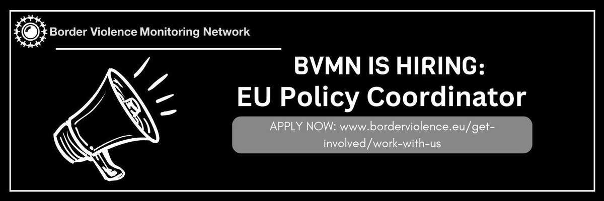 🧜‍♀️BVMN is looking for a new EU Policy Coordinator to join its advocacy team If you're interested apply using the link borderviolence.eu/get-involved/w… Deadline: 26 May 2024