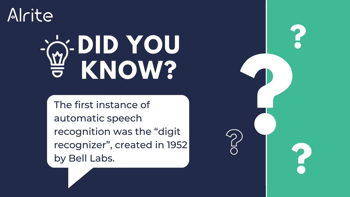 It was capable of recognizing digits spoken by a single voice! 🎙️🔢

#alrite #ai #speechrecognition #digits #spoken #voice #recognizer #first #instance