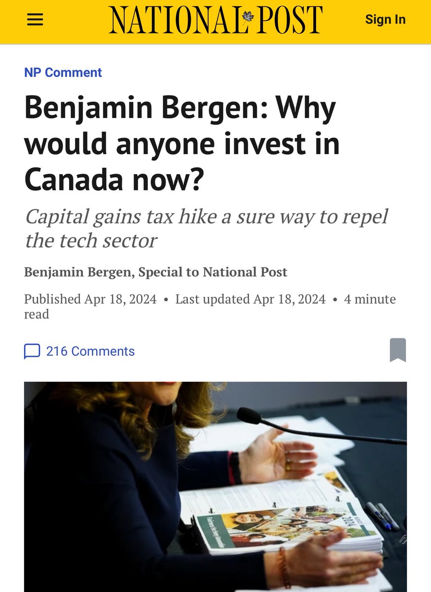 Excellent yet concerning read. “Benjamin Bergen: Why would anyone invest in Canada now? If there’s an uncomfortable economic lesson of the past few years, it’s this: The vibes matter. As much as economists point to data, the reality in politics and policy is that public…