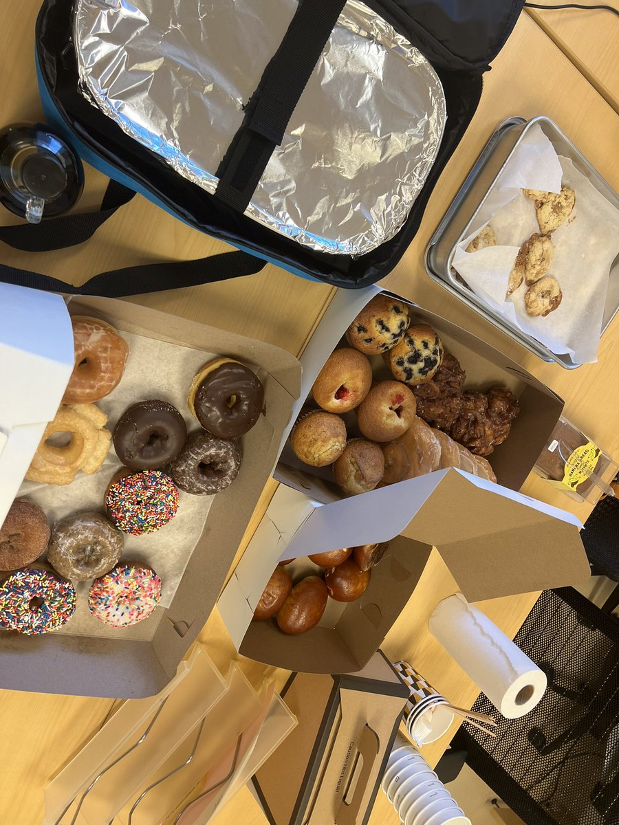 Well-Being at Work: Finding your people who celebrate with you and for you. Thankful for this #pedstxp team of breakfast-loving, baked goods for clinic fans. 🥳