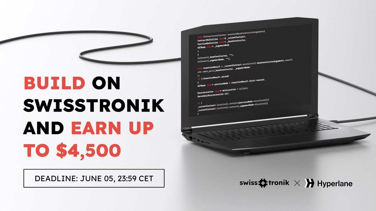 ⚡️Calling all developers!⚡️ 💰Win up to $4,500 in our new Swisstronik x Hyperlane Dev Challenge! 💡How to participate: Launch a cross-chain dApp on Swisstronik using Hyperlane and follow these steps before June 6 👉 link.swisstronik.com/075