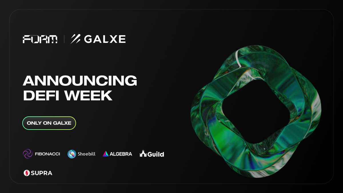 🎉 Get ready for Form DeFi Week! Dive into our DeFi ecosystem for a guided journey and earn <a href="/Galxe/">Galxe</a> points as you discover exciting apps on Form!

Complete ALL quests to be eligible for Form airdrops as we approach mainnet ⛓️

app.galxe.com/quest/Form/GCV…
