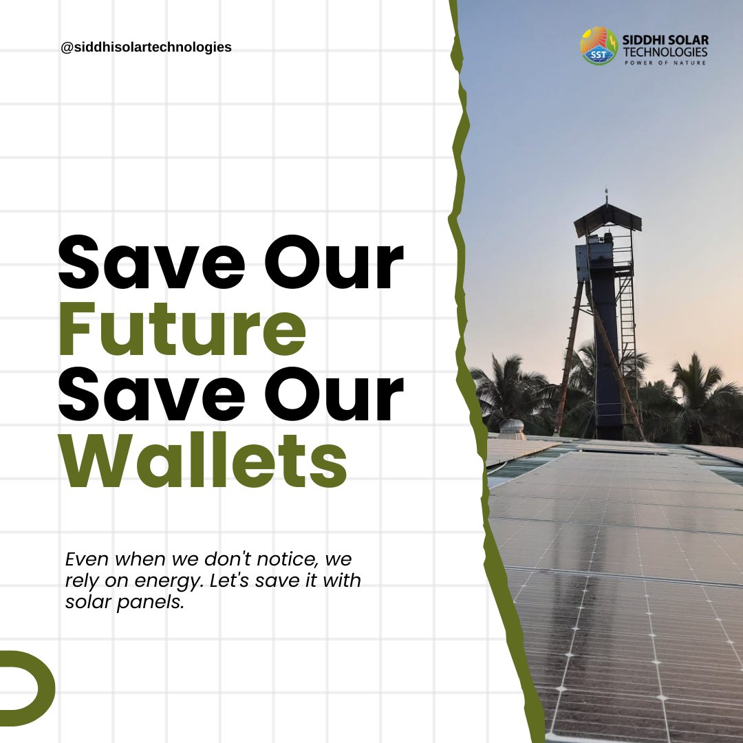 ☀️we can make a sustainable choice that benefits both the planet and our wallets

#SaveOurFuture #SaveOurWallets #SolarPower #Sustainability #SaveEnergy #RenewableEnergy #siddhisolartechnologies #solarcompany #CleanEnergy #SustainableFuture #SolarPower #SaveMoney #GoSolar