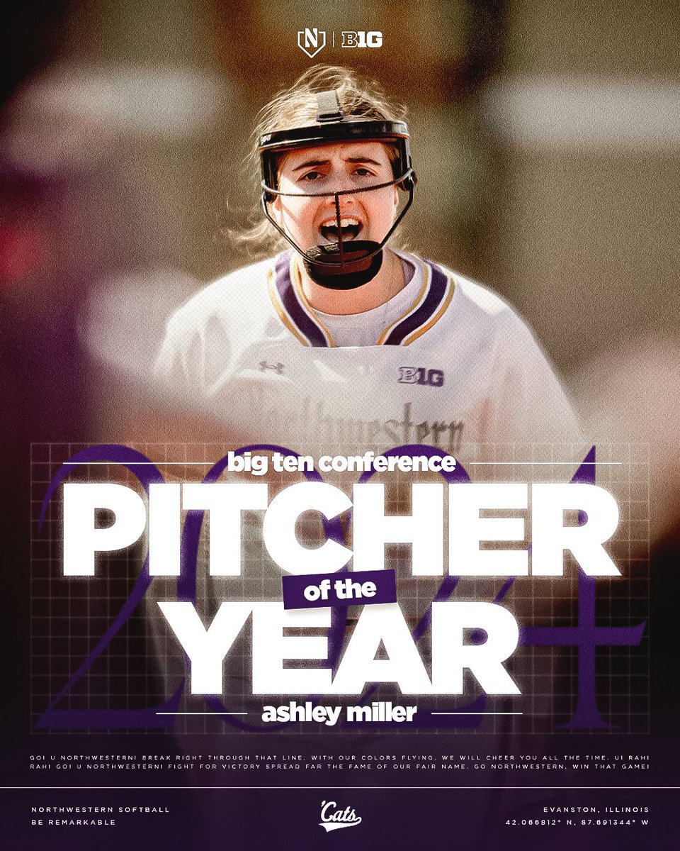 Big Ten Pitcher of the Year 🏆 Ashley Miller » 𝗥𝗲𝗺𝗮𝗿𝗸𝗮𝗯𝗹𝗲 💜 #GoCats | #BeRemarkable