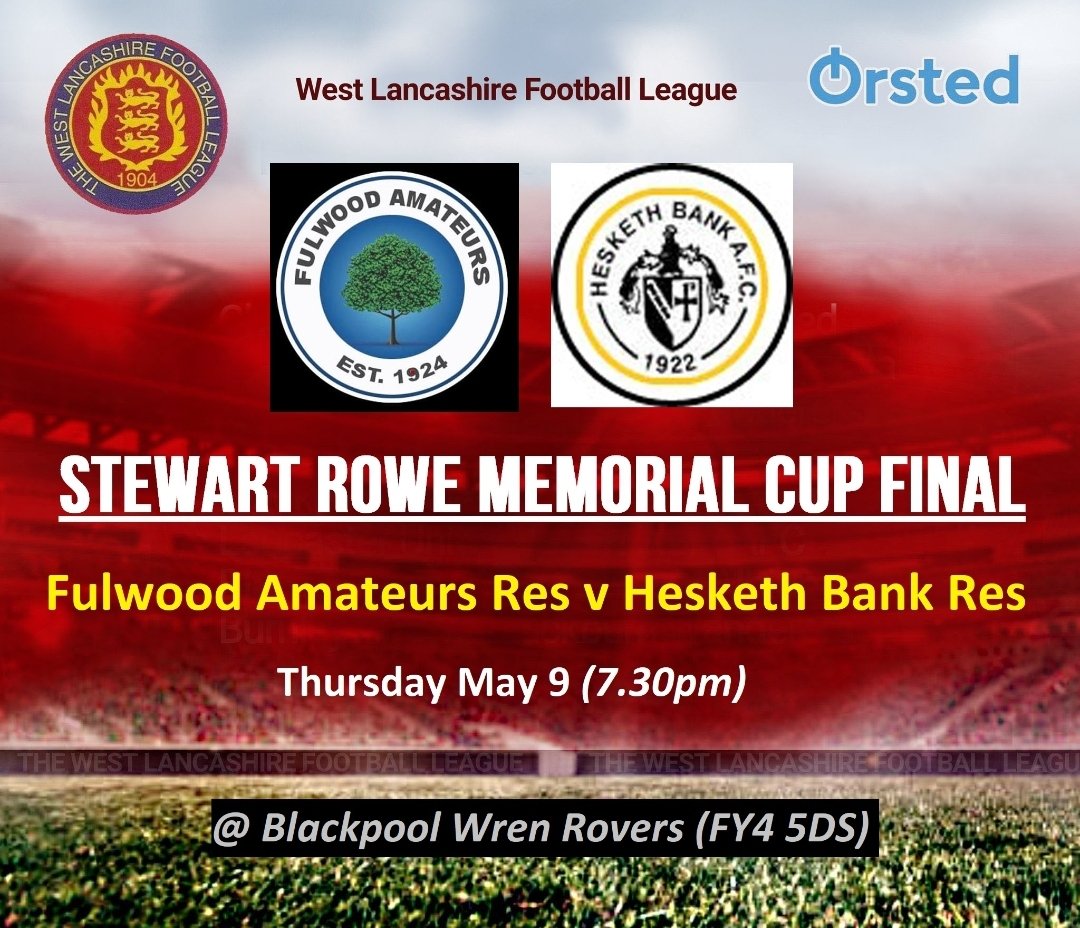 Thursday night, our Reserves play in the Stewart Rowe Memorial Cup Final, all supporters welcome 7pm kick off
