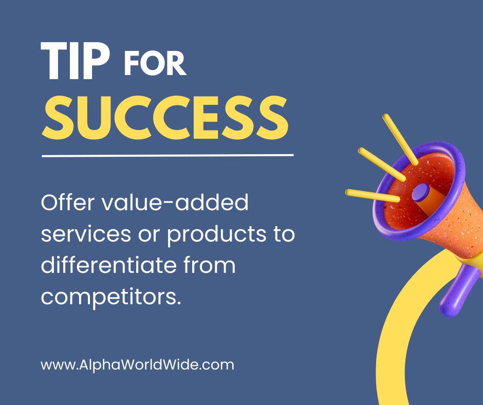 Beyond the Ordinary

Offer extra value to stand out.

#ValueProposition #AlphaWorldWide #AlphaWW