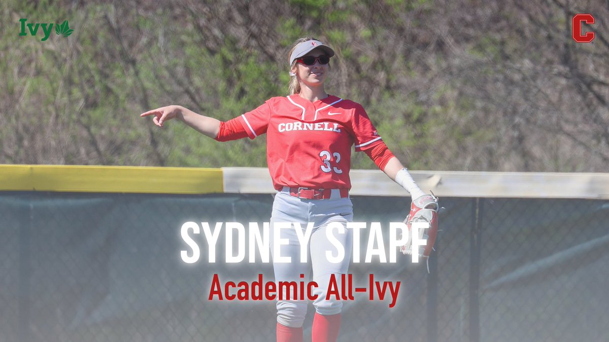 Sophomore Sydney Stapf earned academic All-Ivy honors for the first time in her career. #YellCornell