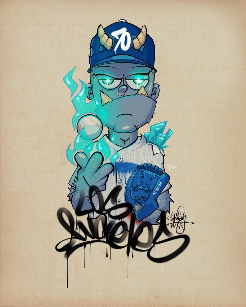 Bardball's tweet photo. BLUE MEANIES
by Fred Lovato

This season’s Dodgers
built for one purpose only
to crush YOUR team’s dreams

(Art by @that1artist Check out his creations!) https://t.co/eiP7RHcn6v