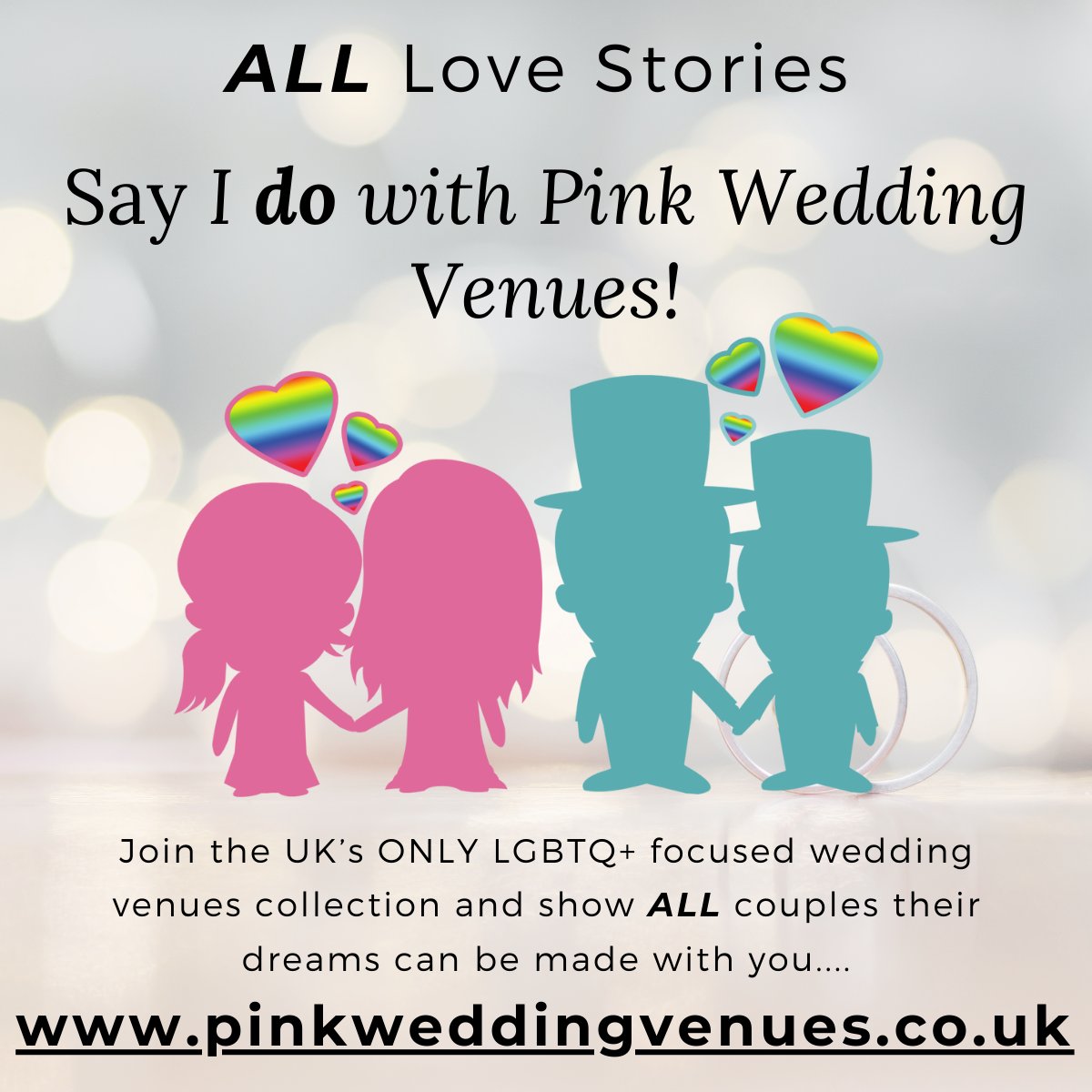 #WeddingWednesday ONLY for fully inclusive #weddingvenues across the UK - We'd love to welcome you to our LGBTQ+ focused wedding venues collection! Our 10 diamonds special advertising offer ends FRIDAY 10th MAY - Be Quick!! ~ bit.ly/44n9lrq #weddingvenue