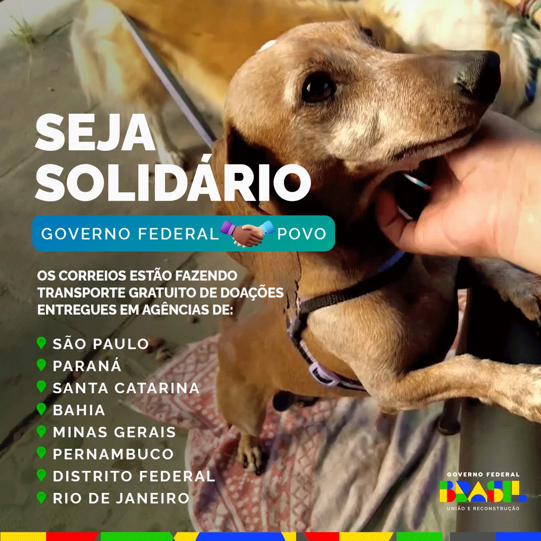 Brasil unido pelo Rio Grande do Sul. Sem fake news, com solidariedade e apoio ao povo gaúcho. #EquipeLula