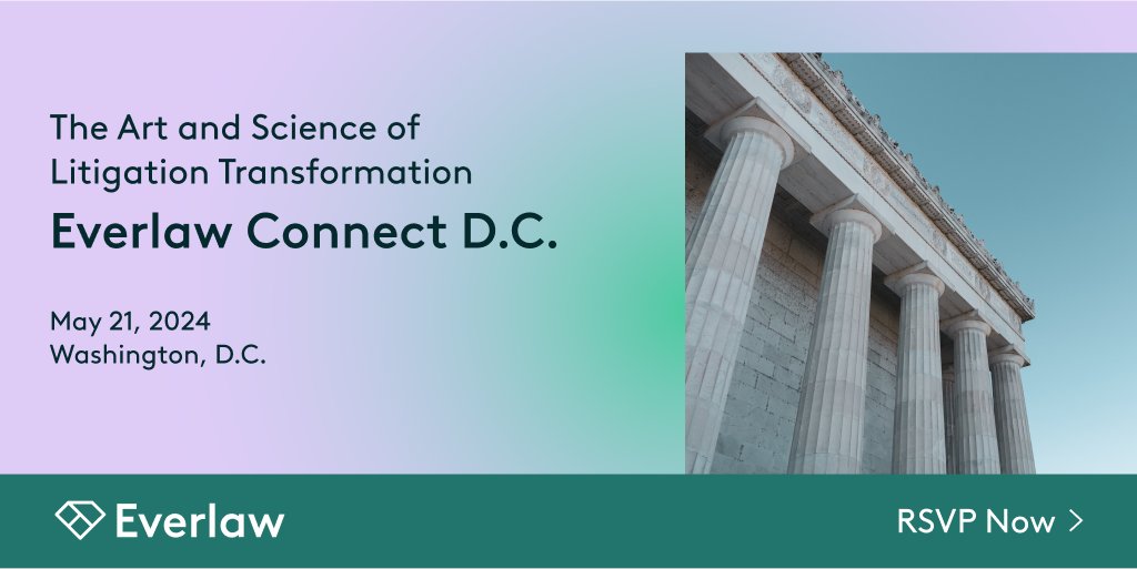 Check out these speakers coming to @Everlaw’s Connect D.C. on May 21st : 🔵Tom O'Connor, Director, Gulf Coast Legal Tech. Center 🔵Jessica Van Eerde, Chief of Operations, StateRAMP 🔵 Hon. John M. Facciola, U.S. Magistrate Judge (Ret.) Save your seat 👉 bit.ly/3Jxnwkk