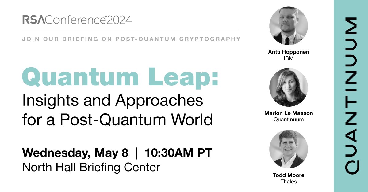 At @RSAConference, join Quantinuum, @Thales_io, and @IBM as we delve into practical guidance for a post-quantum transformation based on first-hand experience. (2/2)
rsaconference.com/library/presen…