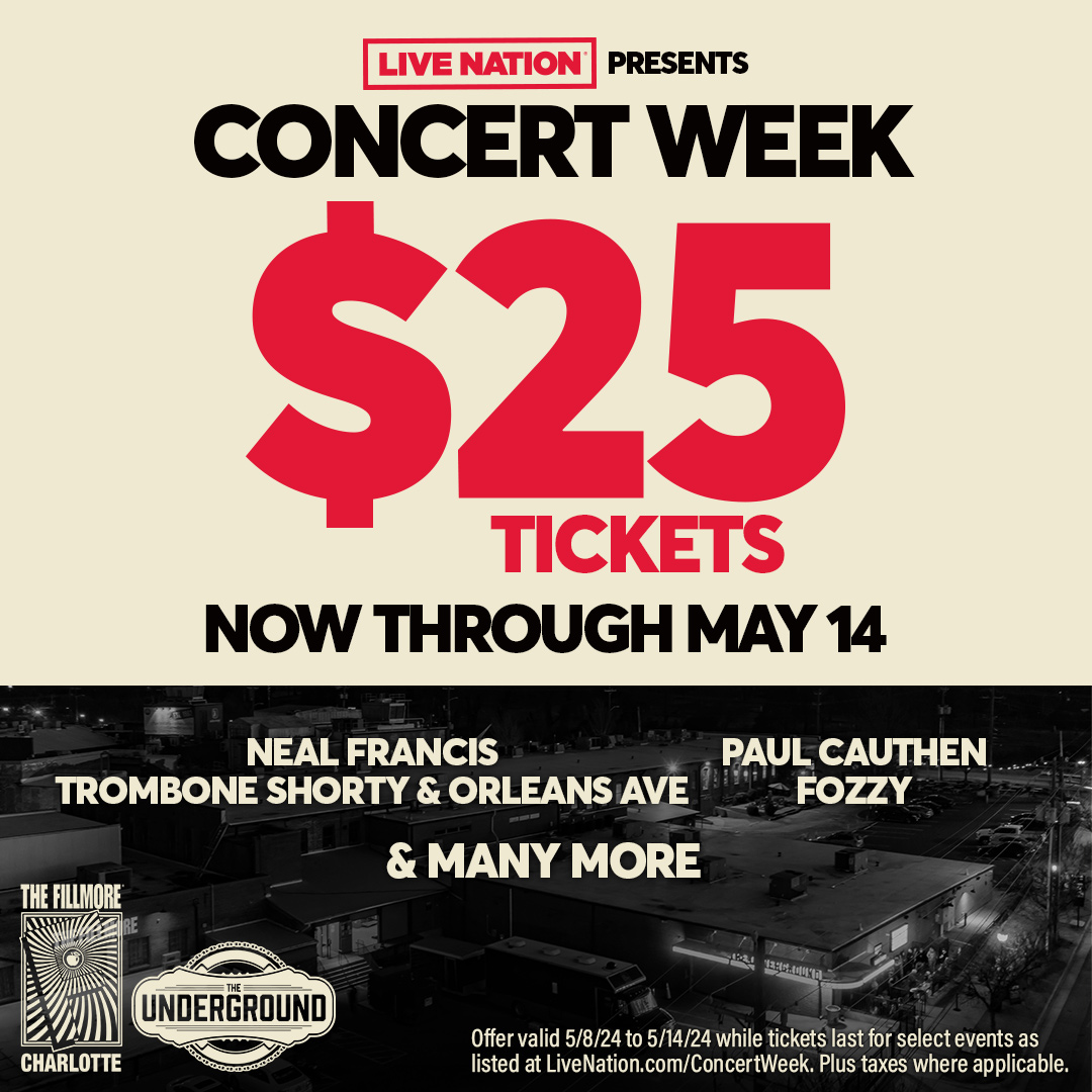 Concert Week is HERE! Grab $25 tickets now through May 14th for great shows like Neil Francis, Paul Cauthen, Trombone Shorty & Orleans Ave & many more! Tickets 👉 livemu.sc/3WxO3We