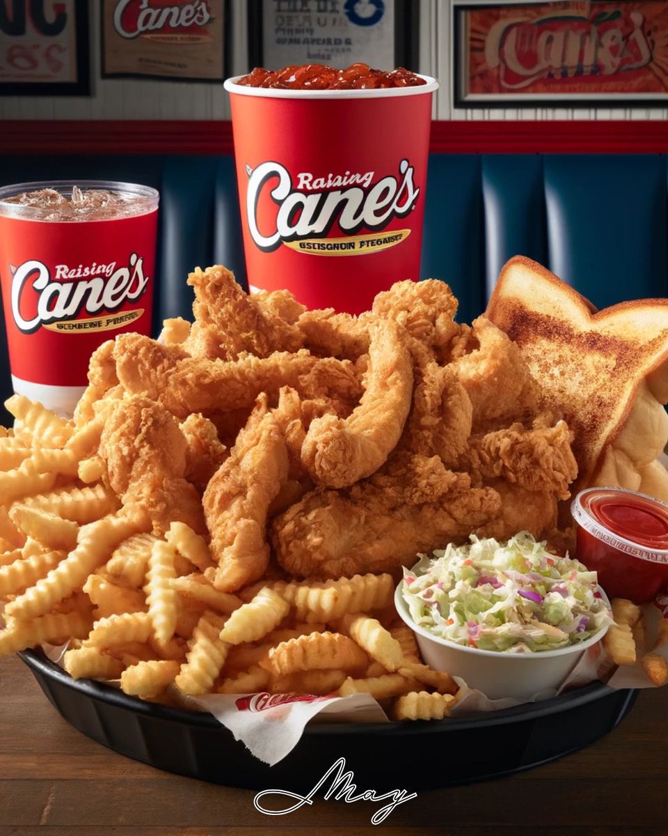 🗣️ Feast like there's no tomorrow with Cane's oversized chicken fingers basket! 🍗 

Complete with Texas toast, coleslaw, and fries - all dipped in Cane’s famous sauce. 

Get your feast on! 🥸

#RaisingCanes #ChickenFingers #Food #Restaurants #FoodComa #Eat #Yum #MAYAiCEO