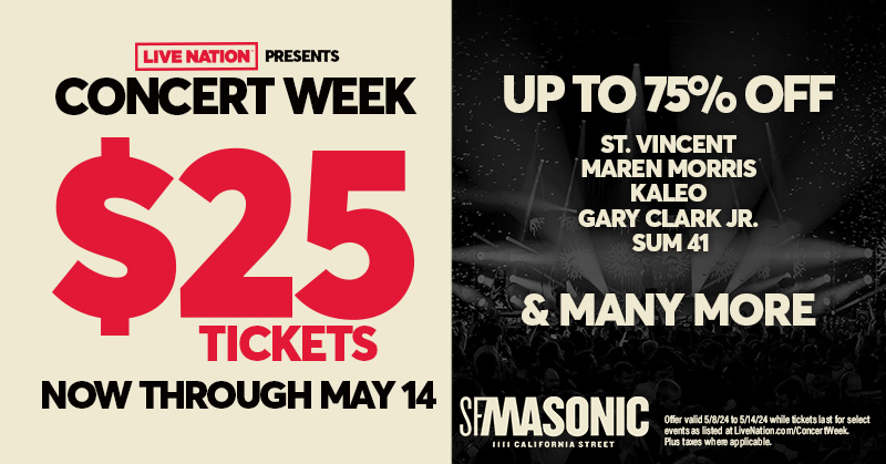 Concert Week is HERE! Grab $25 tickets now through May 14th for great shows like St. Vincent, KALEO, Gary Clark Jr. & many more! 🔗 livemu.sc/3JSTeZl