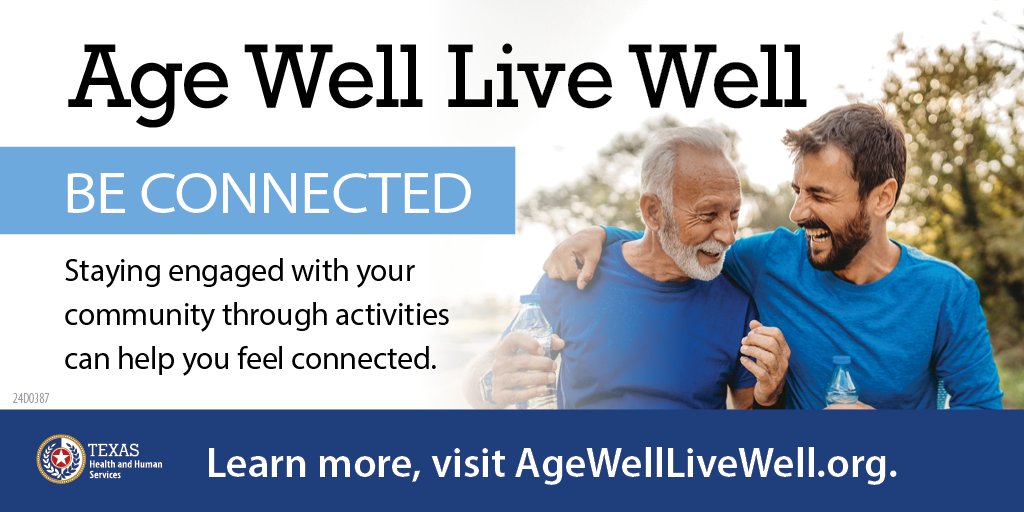 HHSC encourages Texans to reach out to older adults in their communities to create safe and meaningful connections. For resources and ideas, visit: bit.ly/3UAvQEX #OlderAmericansMonth