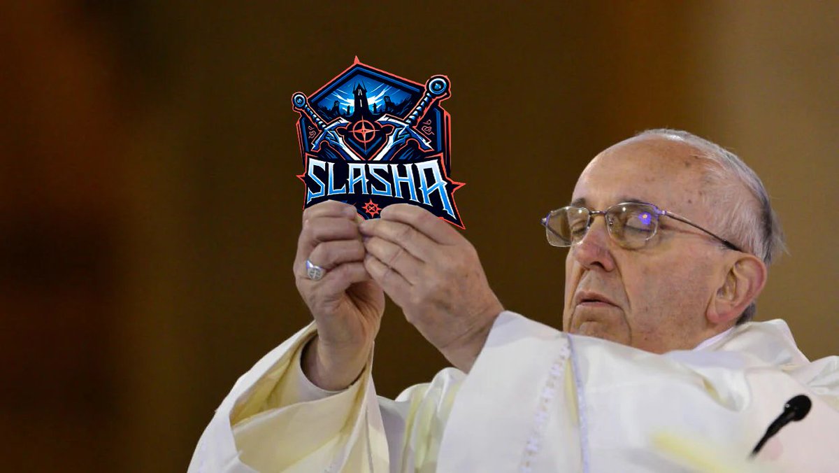 SlashaCoinErc's tweet photo. It's no secret that the Pope likes to play $SLASHA 🧙‍♂️ https://t.co/WqmPWkKzBd