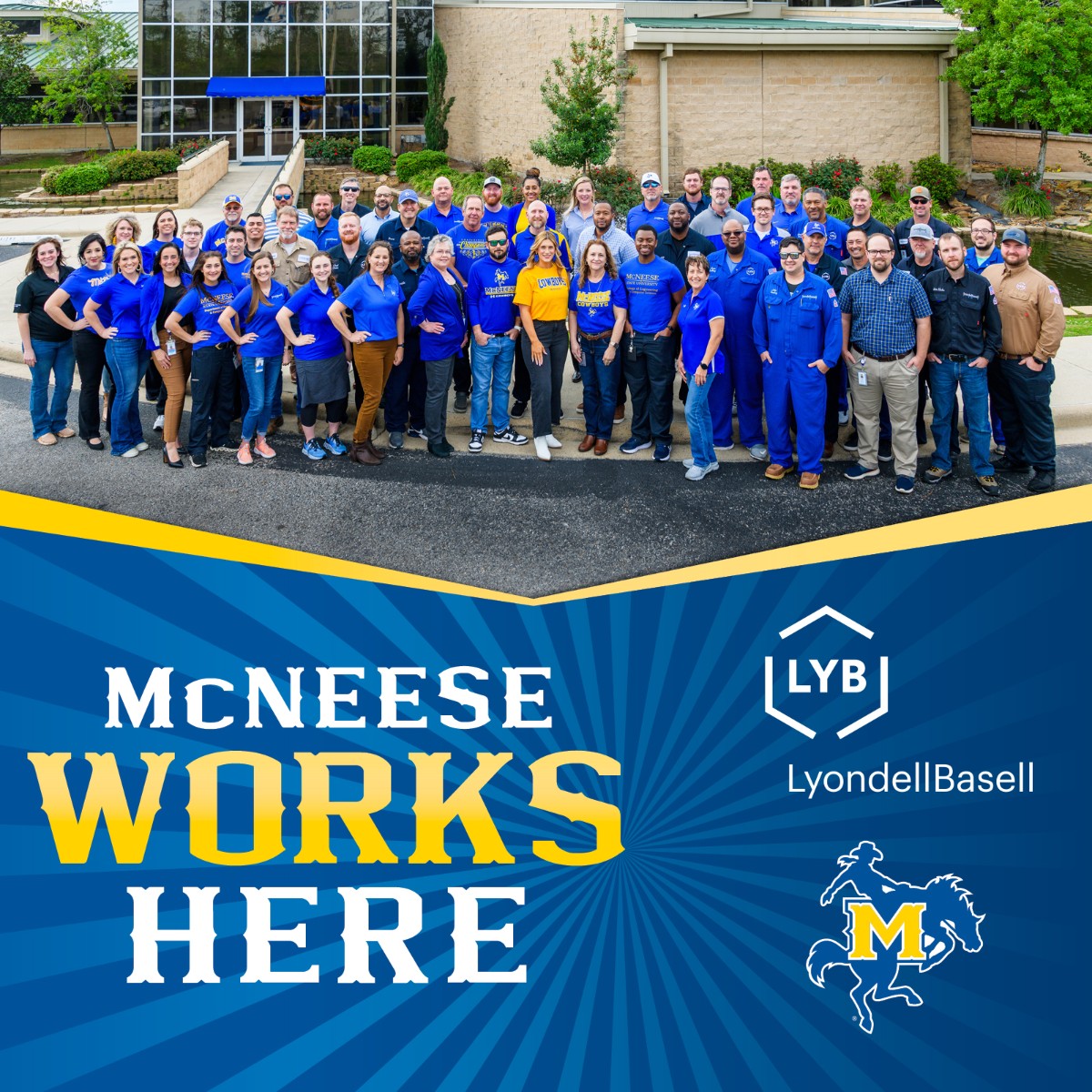 McNeese's tweet photo. It's #McNeeseWorksHere Wednesday! π π Thank you LyondellBasell! Become a Cowboy! https://t.co/WaUW6uwvFk https://t.co/YdWDgeQdu8
