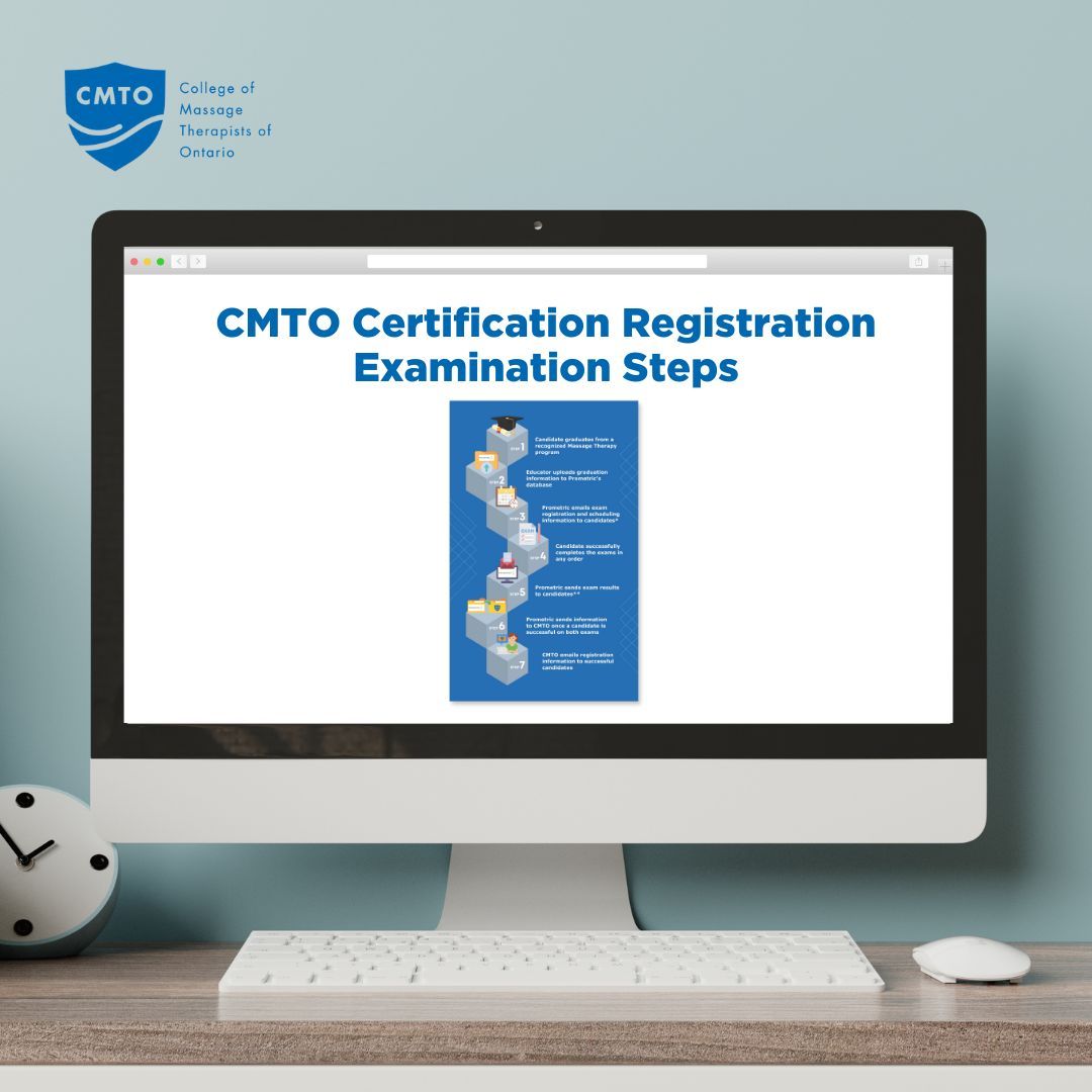 Interested in becoming a Registered #MassageTherapist (#RMT) in #Ontario? #DYK CMTO has an infographic which provides a breakdown of the registration exam process. If you have any questions, please email registrationservices@cmto.com. See the infographic: bit.ly/3Uszp11