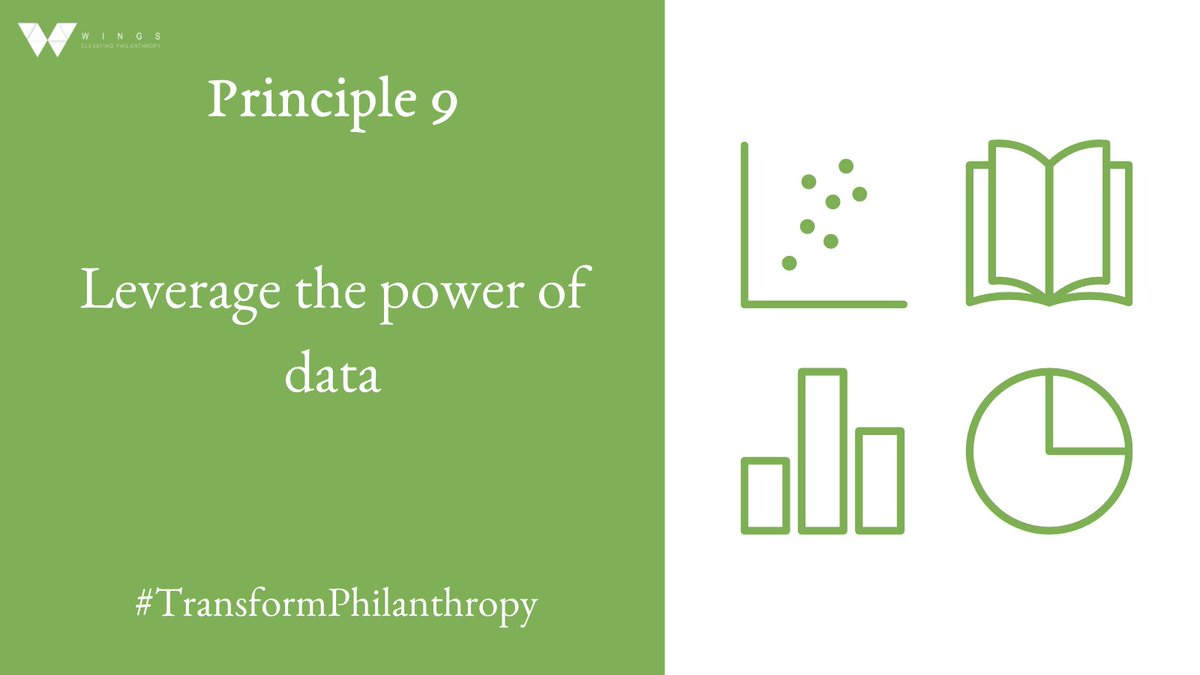 Data is necessary for targeted strategies that benefit our communities. To use it effectively we must ask: -Who is the data serving? -Who owns it & contributes to it? -Is it accessible and sharable? Find out more about Principle 9: transformphilanthropy.wingsweb.org/principles/pri… #TransformPhilanthropy