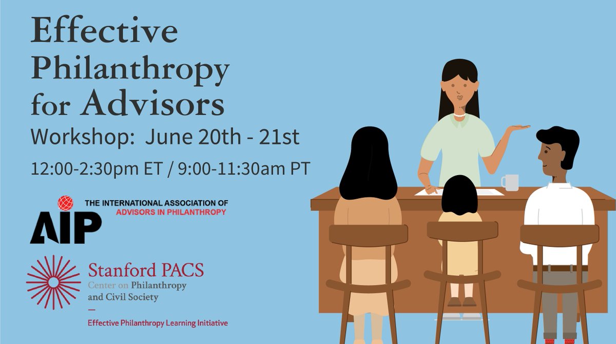 Attention #WealthManagers, #FinancialAdvisors, #PhilanthropyAdvisors and #PhilanthropyConsultants: Join our live, two-part Effective Philanthropy for Advisors Workshop this June, hosted by our EPLI and @AIPTweets!

Learn more and register: advisorsinphilanthropy.org/events/EventDe…