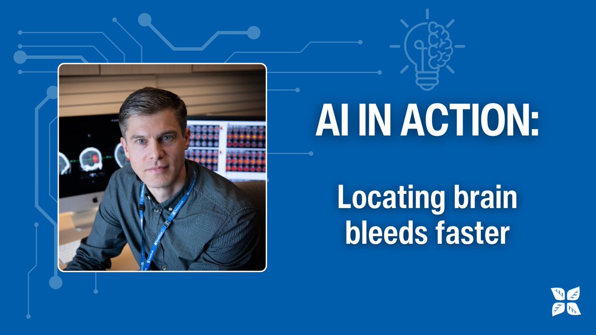 Dr. Bradley MacIntosh, senior scientist at Sunnybrook, is developing an #AI tool to analyze and outline locations of brain bleeds visible on CT scans, supporting timelier treatment and potentially improving outcomes for stroke patients. Read more: bit.ly/3JMPQiq