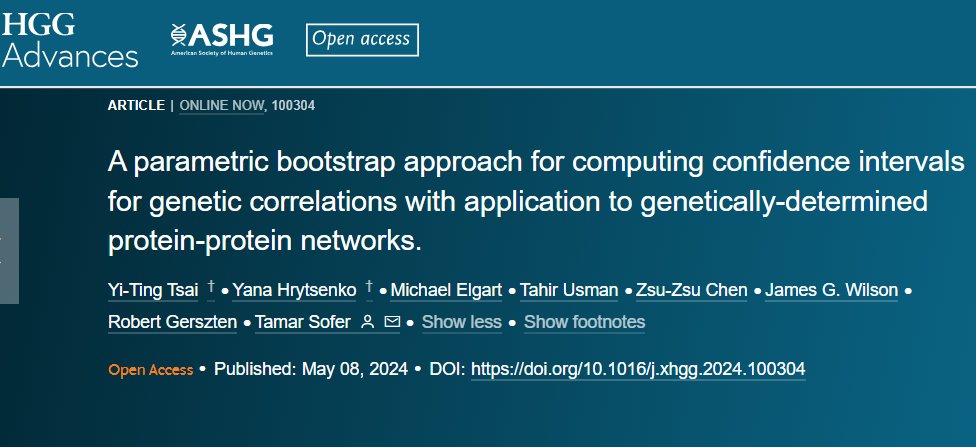 Human Genetics and Genomics Advances (@hggadvances) on Twitter photo 📢New from <a href="/tamar_sofer/">Tamar Sofer</a> & colleagues
📰A parametric bootstrap approach for computing confidence intervals for genetic correlations with application to genetically-determined protein-protein networks
👉bit.ly/3UyY7LT 📢New from <a href="/tamar_sofer/">Tamar Sofer</a> & colleagues
📰A parametric bootstrap approach for computing confidence intervals for genetic correlations with application to genetically-determined protein-protein networks
👉bit.ly/3UyY7LT