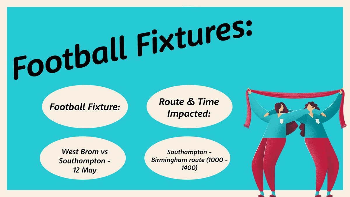 📢⚽Services on our Southampton - Birmingham route on 12 May will be busier than usual due to the Championship Semi Final, plan ahead & check an online journey planner. When travelling please be kind & respectful to our colleagues & fellow customers crosscountrytrains.co.uk