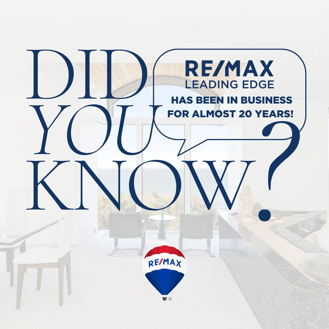Cheers to nearly two decades of shaping dreams into realities! 🎉🏠

The journey of RE/MAX Leading Edge has been one of growth, dedication, and unwavering commitment to our clients. Here's to many more years of success and serving our communities! 🌟

#REMAXLeadingEdge