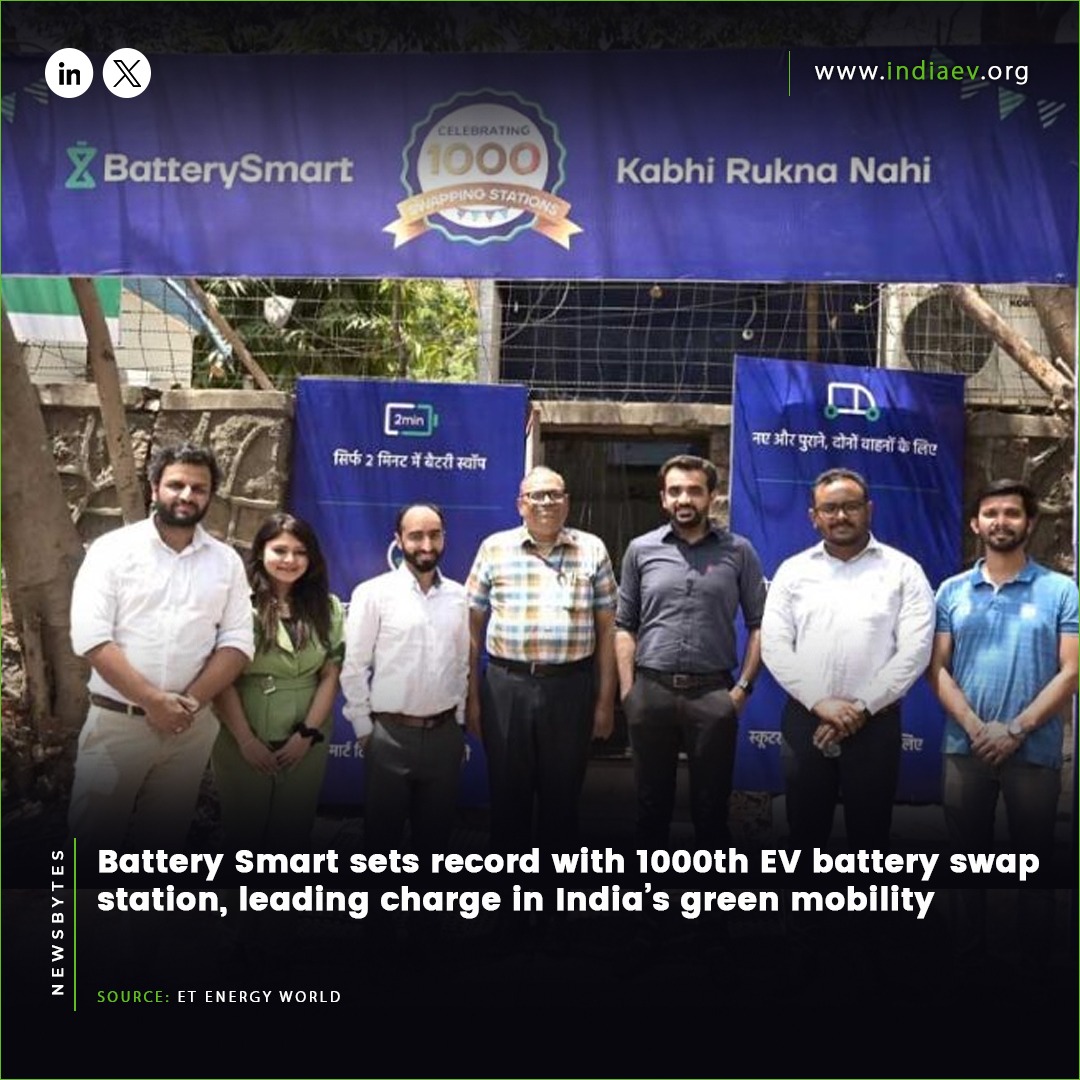 This makes it the first company in the country to reach this mark, underlining its pivotal role in advancing India’s electric mobility landscape.

#BatterySmart #EVSwapStation #GreenMobilityIndia #EMobility #SustainableEnergy #IndiaEVShow #RenewableEnergy  #EntrepreneurIndia