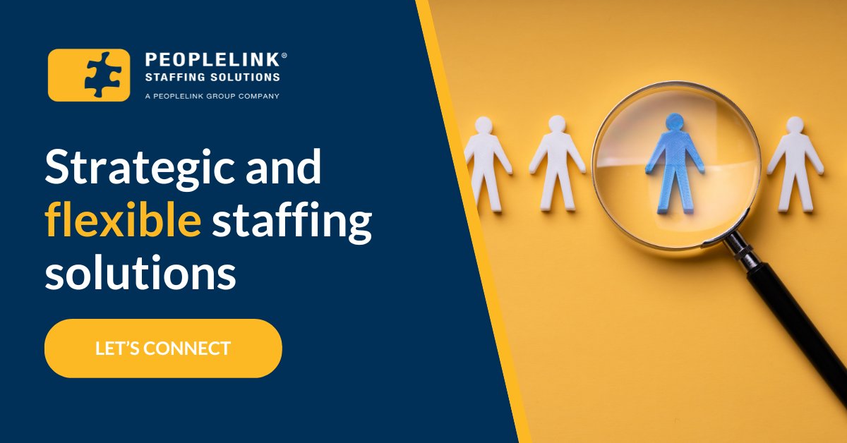 With more than 150,000 placements in both temporary and full-time positions over the past 30 years, we have a track record of providing the solutions you need. Contact us today: ow.ly/iBf950RsMLX

#PeoplelinkStaffing #StaffingSolutions #HiringPartner #WorkplaceSolutions