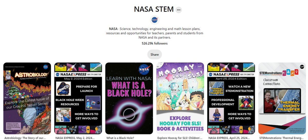 All your favorite #NASASTEM ideas and activities in one place! 📌 This #TeacherAppreciationWeek follow our Pinterest page to keep track of the latest @NASA student resources and opportunities: pinterest.com/nasa/nasa-stem/